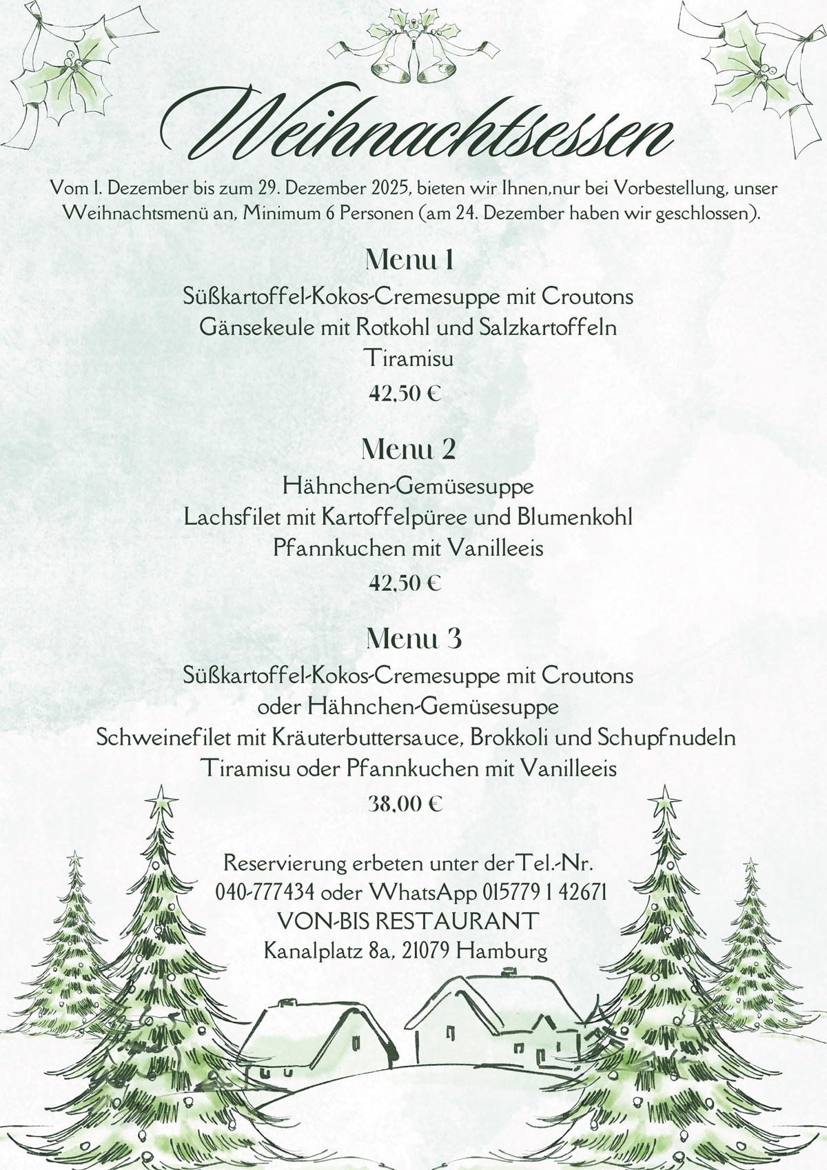 Schnellrestaurant von-bis - Weihnachtsessen